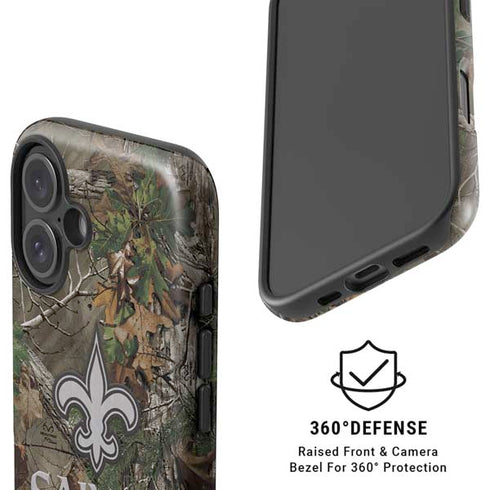 NFL New Orleans Saints Realtree Xtra Green Camo iPhone 16 Plus Magsafe Impact Case